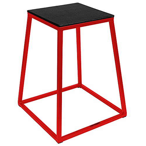 Retrospec Leap Plyo Box Jump Platforms for Home Gym Plyometric Jumping, Strength Training & Jump Box Exercise for Men and Women - color: Red, style: 30"