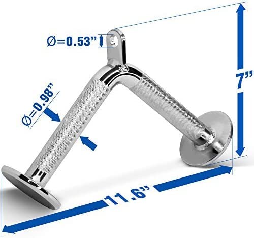 Yes4All Cable Machine Attachment, Row Handles, Tricep Rope, Straight Bar, V Bar, LAT Pulldown Accessories Load 880 LB for Home Gym - color: A. Tricep Rope + Straight Bar + V Bar
