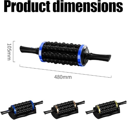 Electric Rolling Percussive Massager, Electric Fascia Roller Massager with Hands-Free Base, Rechargeable Fascia Roller for Back, Legs, Feet, Deep Tissue Muscle Recovery (Blue) - color: Blue