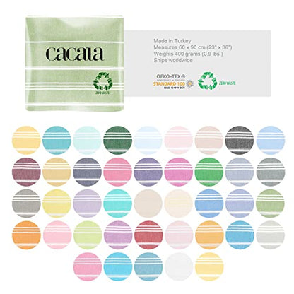 Cacala 100% Turkish Cotton Kitchen Tea Towels, Highly Absorbent Luxury Soft Quick Drying Dish Towel with Hanging Loop for Gym, Yoga, Bath, Sports, Cleaning and Kitchen (23 x 36), Olive - color: Olive Green