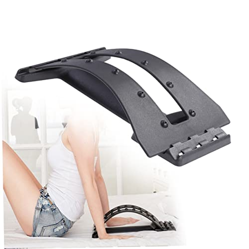 FOMIYES 2Pcs Lumbar Traction Stretching Device for Spine Relief Back Support Stretcher Durable Waist Relaxation Mat Black Enhance Flexibility Motion