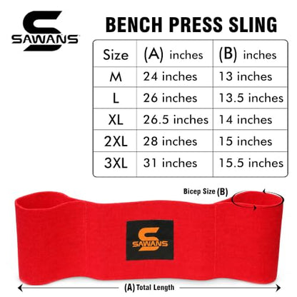 SAWANS Bench Press Sling Power Weight lifting Training Fitness Increase Strength Push Up Gym Workout - size: Large