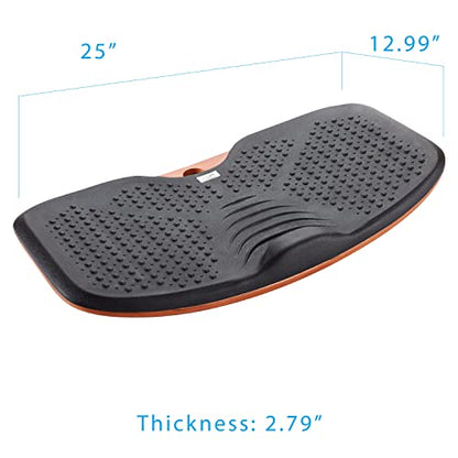 Seville Classics airLIFT Premium Anti Fatigue Wooden Balance Wobble Board Mat w/Massage Points, for Office Standing Desk, Home, Exercise, Therapy, Sports Training, Black, 25"W x 13"D - size: 25"