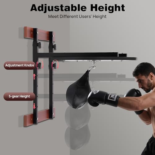 Speed Bag Platform Kit, Wall Mount Punching Bag Practice Speedbag Set Heavy Duty Boxing Training Equipment Adjustable Height Boxing Speed Ball for Boxing Training, Exercise, Fitness