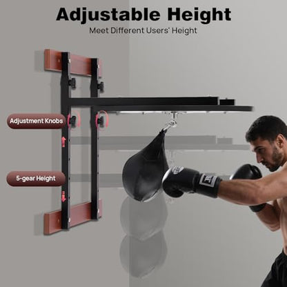 Speed Bag Platform Kit, Wall Mount Punching Bag Practice Speedbag Set Heavy Duty Boxing Training Equipment Adjustable Height Boxing Speed Ball for Boxing Training, Exercise, Fitness