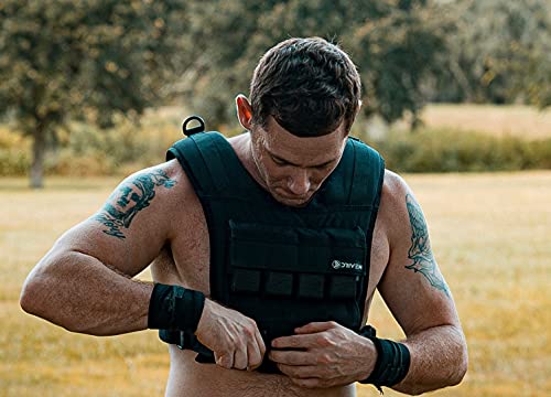 Driven | 35lb Black Weight Vest | Adjustable Removable Weights | Calisthenics Fitness Body Training 1000D Nylon