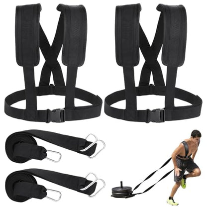 Dual Pulling Harness with Resistance Rope, Adjustable Sled Vest Kit for Football Training, Sprint Drag, and Strength Exercise