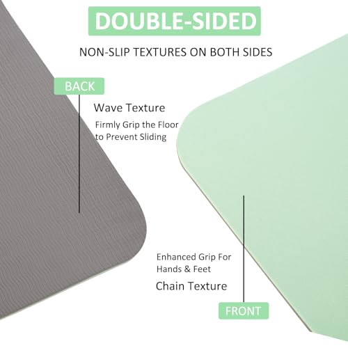 Thick TPE Yoga Mat for Beginners, Non-Slip Cushioned Yoga Mat with Carrying Strap for Pilates, Stretching and Home Workout