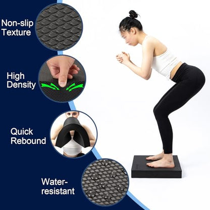 StrongTek Extra Wide Foam Balance Pad for Physical Therapy, 19" X 15.8" X 2.4", High-Density TPE Foam Pad for Exercise, Enhanced Stability, Core Strength, Non-Slip & Water-Resistant, for Fitness, Yoga