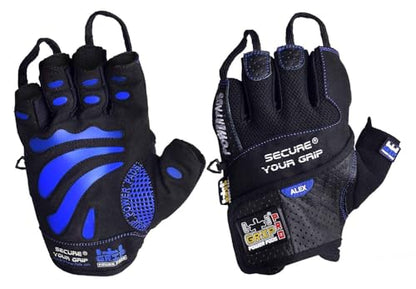 Gym Gloves Protect Your Hands & Improve Your Grip Weightlifting Grips - color: Blue, size: Large