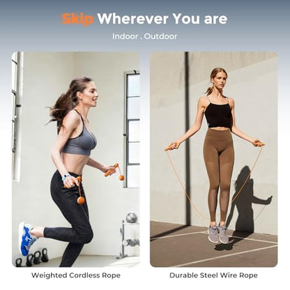 Smart Jump Rope, Wireless Jumping Rope, Supports Game App Interaction, Suitable for Home and Gym exercise, Fitness Skipping Rope, Suitable for Women, Men, Adults and Children