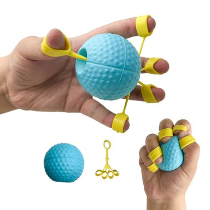 Hand Exercise Ball Squeeze Balls for Hand Therapy Finger Extension Exerciser Finger and Wrist Strengthener, Hand Grip Strengthener for Elderly, Weak Hand, Arthritis, Stroke, Carpal Tunnel(Blue -10LB)