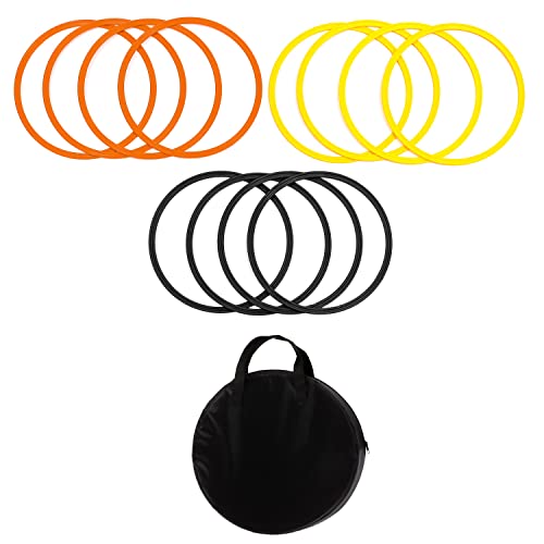 Speed & Agility Training Rings - Set of 12 - with Carrycase - by Trademark Innovations - color: Yellow/Orange/Black, size: 16"