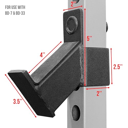 Valor Fitness Power Rack Safety Bar Extension Accessory Set for 2x2 Inch Frame with 1 Inch Hole - Fits Compatible Valor Power Racks - Home Gym Equipment
