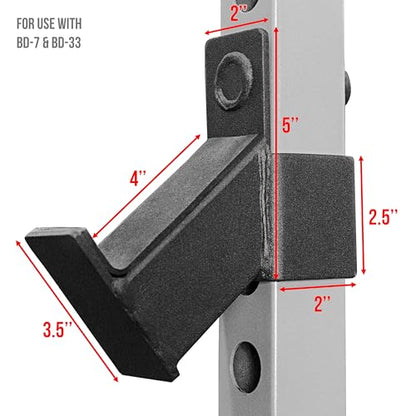 Valor Fitness Power Rack Safety Bar Extension Accessory Set for 2x2 Inch Frame with 1 Inch Hole - Fits Compatible Valor Power Racks - Home Gym Equipment