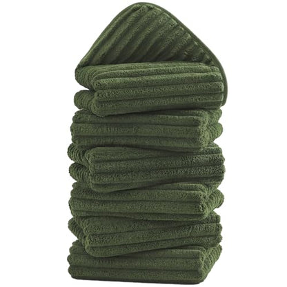 6 Pack Microfiber Hand Towels for Bathroom, 16"x30",Olive Green - color: Olive Green