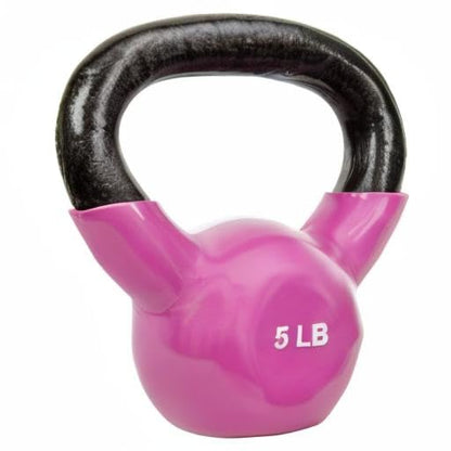 Sunny Health & Fitness Vinyl Coated Kettlebell for Strength Weight Training & Swinging Exercise - In 5, 10, 15, 20, 25 Pound - style: 5 Pound