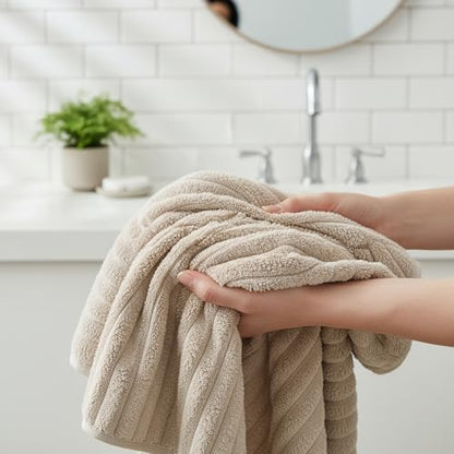 6 Pack Soft Microfiber Hand Towels for Bathroom, 16"x30", Beige - color: Beige