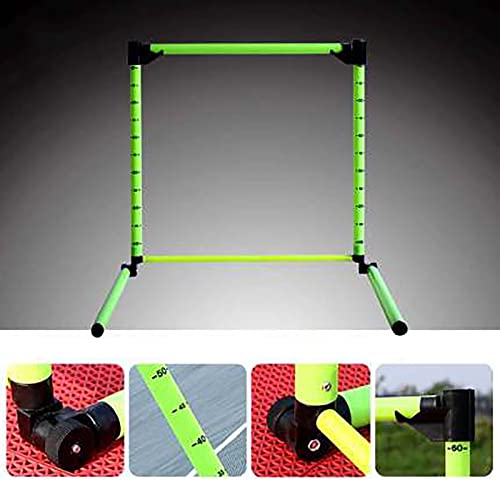 Adjustable Scale Agility Hurdles Football Track and Field Training Jumping Bar Set Outdoor Detachable Dogs Speed Ladders Obstacles,Green,60cm