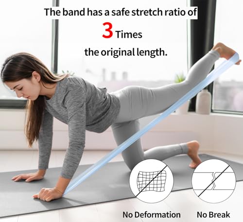 PROIRON 3 Pcs Resistance Bands. Eco Latex Stretch Band, No Toxic Smell. Long Elastic Band, Exercise Bands for Stretching, Physical Therapy, Pilates, Yoga, Gym Home Workout, Strength Training - color: (Pink+Blue+Gray) - 4.9 FT