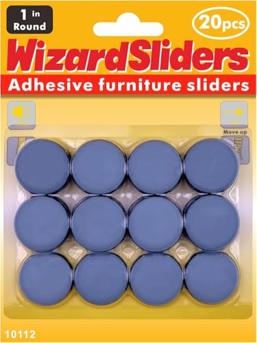 20 PCS PTFE(Teflon) 1 inch Furniture Glides Sliders, Furniture Sliders for Carpeted & Hardwood Floors,Chair Leg Floor Protectors, Self-Adhesive Small Appliance Sliders - size: 1 inch(20pcs)