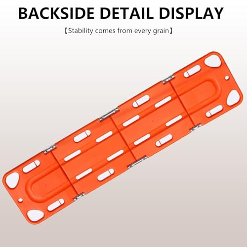Foldable 75”x19”x1”Orange Backboard Spine Stretcher - 18lb Lightweight PE Spine Board Stretcher with Strap for EMT, Ambulance & Rescue Patient Transport(Orange)