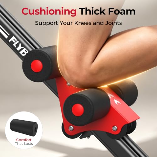 FLYBIRD AW1 Ab Workout Machine, Ab Crunch Machine Ab Workout Equipment Foldable for Home Gym, Bottom-Up Abdominal Trainer for Core Waist Workout and Body Shaping with Adjustable Heights and Angles, Red