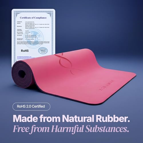 Natural Rubber Workout Mat with Bag | Thick Rubber mat 4.5 mm | Non Slip Yoga Mat Non Slip| Gym Mats for Home Gym Floor Mat, Home Exercise Mats for Home Workout Accessories, Fitness Mat, Workout Mats for Home Gym, Yoga Matt, Stretching Mat, Thick Exercise