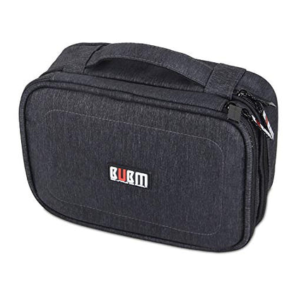 BUBM Electronic Organizer, Double Layer Travel Gadget Carry Bag for Cables, Plugs, Earphone, Flash Hard Drive and More--a Sleeve Pouch for iPad Mini(Medium, Black) - size: Medium- For 7.9" iPad Mini
