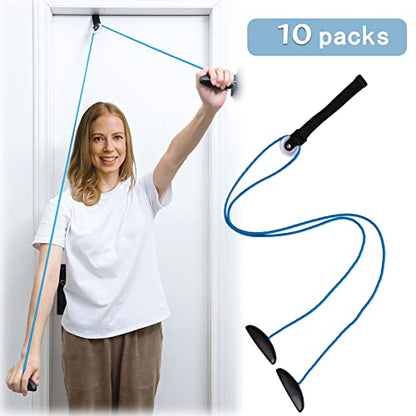 Shoulder Pulley Over The Door Physical Therapy System, Exercise Pulley, Alleviate Shoulder Pain and Facilitate Recovery from Surgery - color: 10PCS-Blue