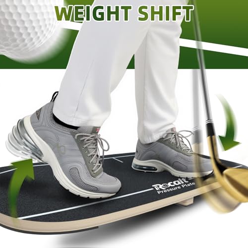 Rocalt Golf Pressure Plate, Golf Weight Shift Board Swing Trainer Aid, Balance Board for Pressure Shift, Tempo, Stability and Consistent Contact, Indoor Outdoor Golf Training Equipment for Men Women
