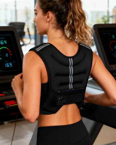 Weighted Vest for Women Men Kids 12lb Body Weight Vests with Reflective Stripe and Adjustable Buckle for Running, Strength Training, Jogging, Walking，Training Workout