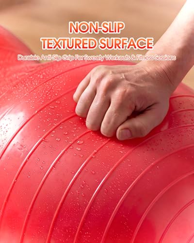 Premium Peanut Ball - 100x50cm Anti-Burst Exercise Ball for Physical Therapy, Pregnancy Labor & Home Fitness Sensory| Non-Slip Design | Quick-Inflate Pump Included