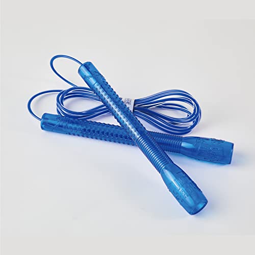 Skipping Jump Rope for Fitness Workout - Light Weight, Adjustable, Tangle Free, Excellent line control for Cardio Boxing, CrossFit, Training Exercise All Ages and Gender ( Special Luxury, KA-220, Made in Korea) - color: Pop Star Blue