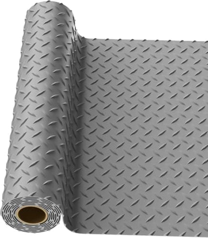 4x8 FT Garage Floor Mat, 2.8mm Thickened Diamond Plate - color: Gray, size: 4x8 FT
