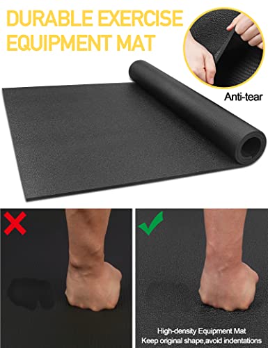 Treadmill Mat,60" x 30",6mm Thickness Exercise Equipment Mat for Carpet Hardwood Floors, Compatible with Walking Pad,Spin Bike,Elliptical Trainer,Rowing Machine