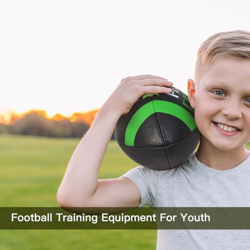 PassCatch Training Football, Composite Fatherless Bounce Back Youth Football, Training Improving Enhance Solo Passing Catching Skills (Deflated) - style: Youth Size(Ages 5-13)