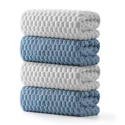 REDKISS Microfiber Bath Towels of 4-27x55 Inches Bath Towel Large, Highly Absorbent Towels for Bathroom, Quick Drying, Super Soft, Lint Free Fluffy Shower Towel for Gym, SPA, Ideal Everyday Use