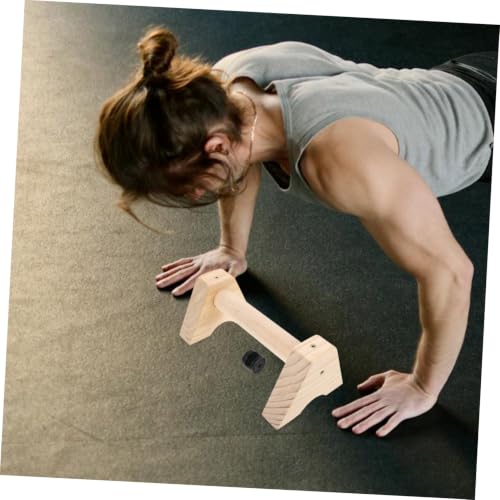 Toyvian Wooden Push up Bars Parallettes with Non-slip Base, Beech Wood Calisthenics Equipment for Strength Training and Handstand Practice, 30cm Pair for Home Gym Fitness