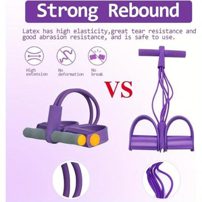 Multifunction Tension Rope, 6-Tube Elastic Yoga Pedal Puller Resistance Band, Natural Latex Tension Rope Fitness Equipment