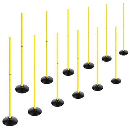 TNZMART 4.9FT Training Agility Poles Set Detachable Soccer Training Sticks Slalom Poles with 10 Disc Cones and Speed Ladder - style: Pack of 12