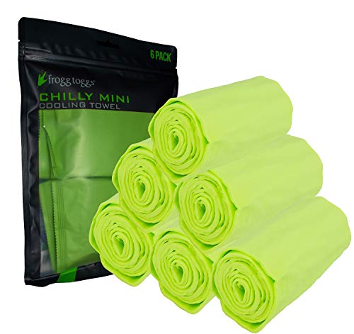 FROGG TOGGS Chilly Mini Cooling Neck Towel, 6 Pack - color: Lime