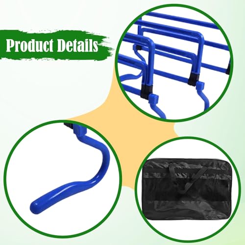 5 Pieces Agility Hurdles Field Training Speed Training Hurdles Fitness Workout Equipment Obstacle Rack Adjustable Height Foldable PVC Suitable for, Blue