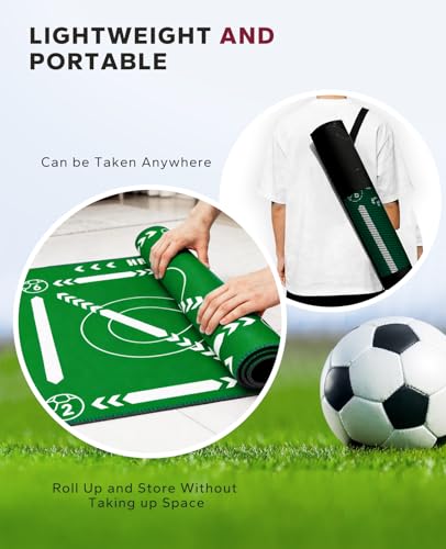 HAPBEAR Soccer Training Mat - 0.2" Thickened Professional Footwork & Ball Mastery Equipment - Anti-Slip Silent Football Practice Mat for Home & Gym - All Ages Speed Agility Trainer