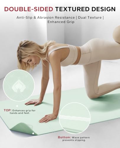 HAPBEAR Foldable Yoga Mat - 72"x24"x0.24" (6mm), Non-Slip TPE Exercise Mat - color: Green