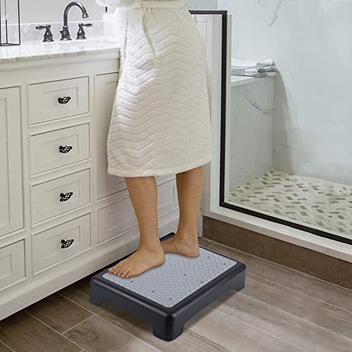 KASSO Step Stool, Non-Slip Mobility Step Platform, Safety Riser Step Stools for Seniors & Adults, 420Lbs Capacity, Indoor/Outdoor Half Step for Stairs, Cars, Bed, Chair, Bathtub Gray