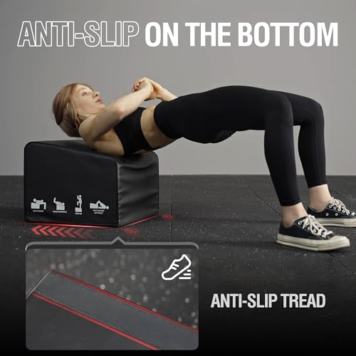 Mikolo Hip Thrust Bench, Hip Thrust Machine at Home for Glute Bridge, Multi-Functional Hip Thrust Box with Non-Slip, Glute Workout Equipment, 700LB Load Capacity, Core & Ab Strength Training - size: Medium