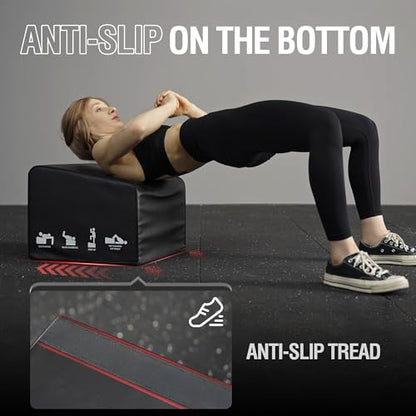 Mikolo Hip Thrust Bench, Hip Thrust Machine at Home for Glute Bridge, Multi-Functional Hip Thrust Box with Non-Slip, Glute Workout Equipment, 700LB Load Capacity, Core & Ab Strength Training - size: Medium