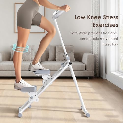 Stair Stepper for Home, Stair Master for Exercise at Home Folding Stair Stepper for Full-Body Workout Compact Stair Climber with Resistance/Phone Holder/Adjustable Handlebar & Pedals