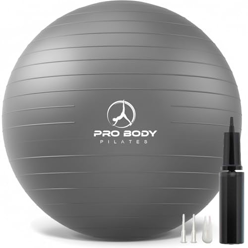 ProBody Pilates Yoga Ball - Vibrant Colors Exercise Ball - color: Slate, size: L: 23-26" (65 cm)